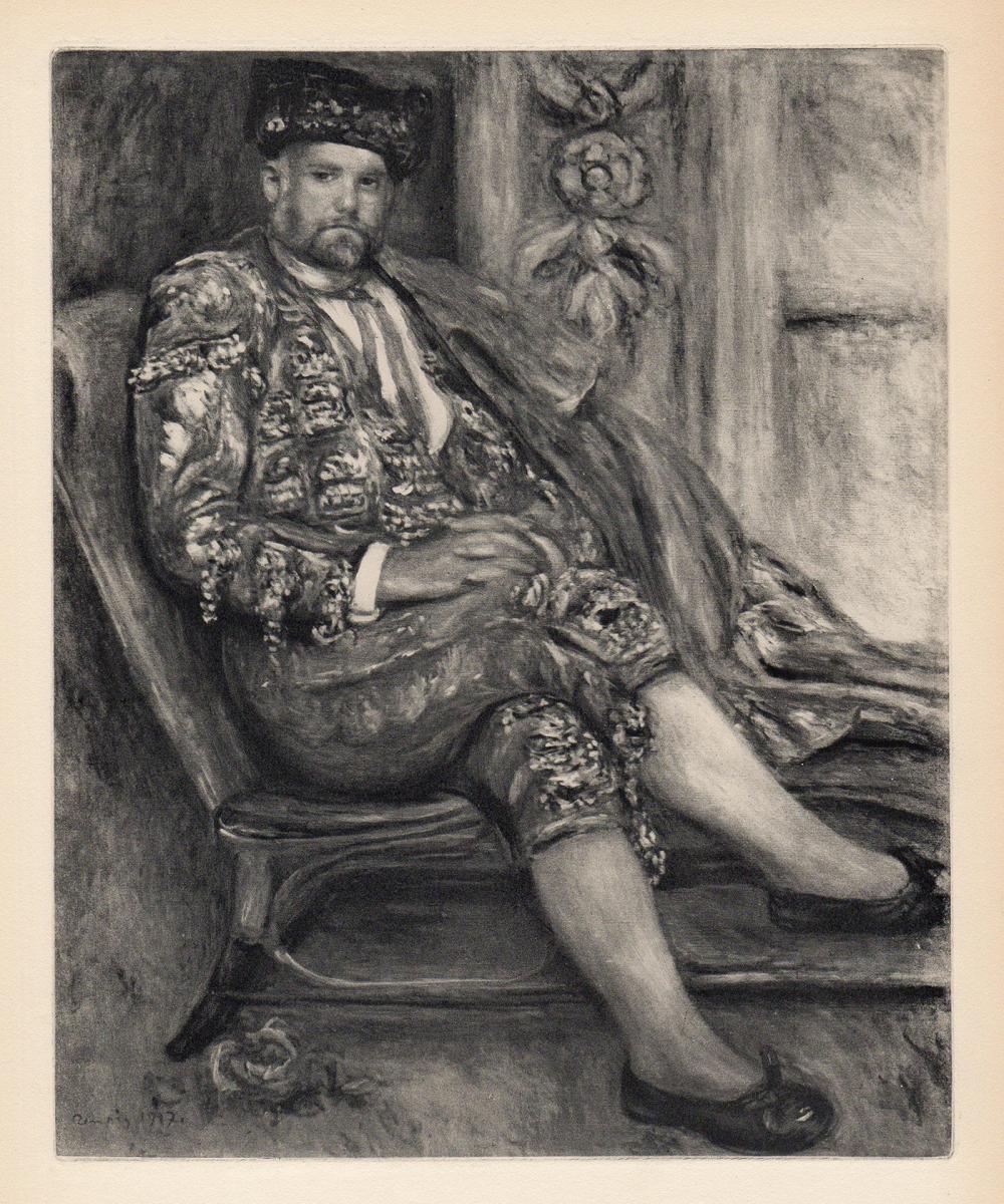 RENOIR 1919 Engraving Portrait of Ambroise Vollard as Toreador SIGNED FRAMED