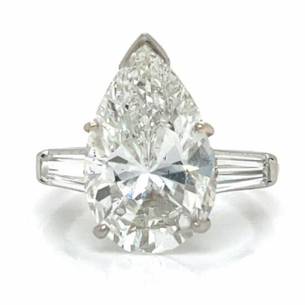 Platinum GIA 7.29 Ct. Pear-... image