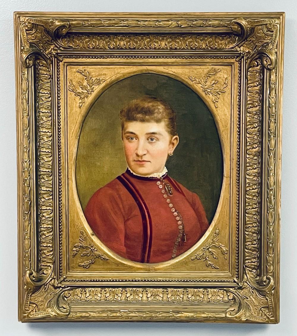 Portrait of a Lady Oil Painting signed by Artist