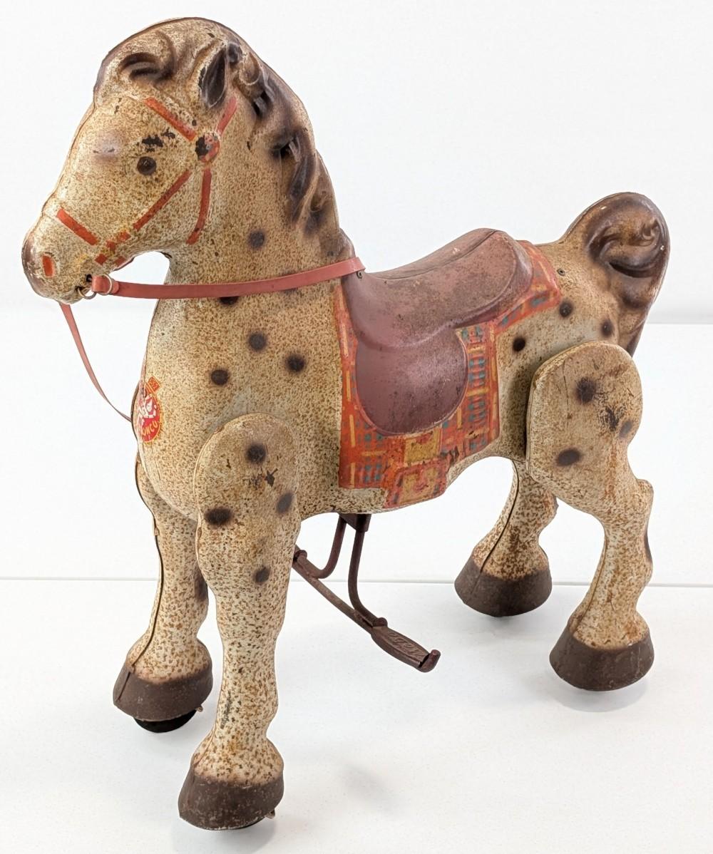 Original MOBO White Bronco Ride On Horse
