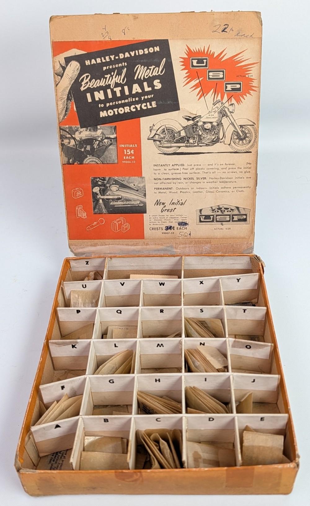 Original 1950s Harley-Davidson Dealership Metal Initial Accessories Store Display Full Of Product