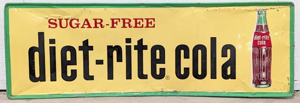 4-1/2ft Vintage SST Diet-Rite Cola Embossed Advertising Sign