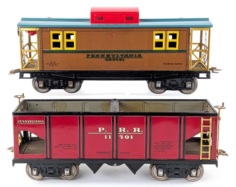 Dorfan Lines Wide Gauge Pennsylvania Caboose and Hopper Car