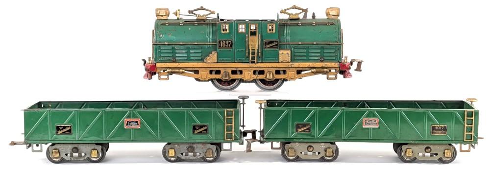 American Flyer 4637 Engine & (2) 4017 Gondola Cars