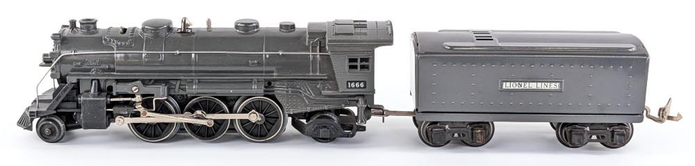 Lionel 1666 Gunmetal Steam Locomotive and Tender
