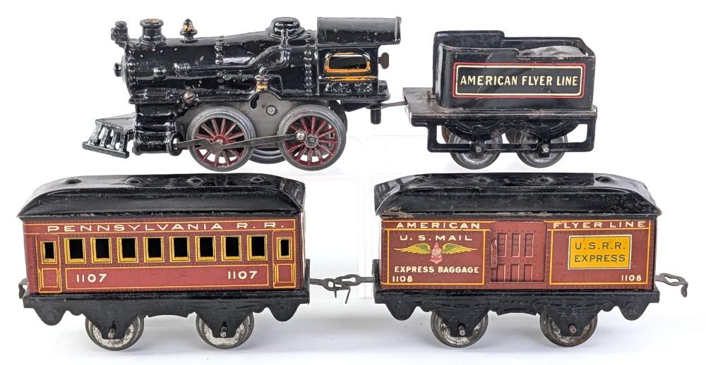 American Flyer No. 13 Locomotive with Tender and Passenger Cars