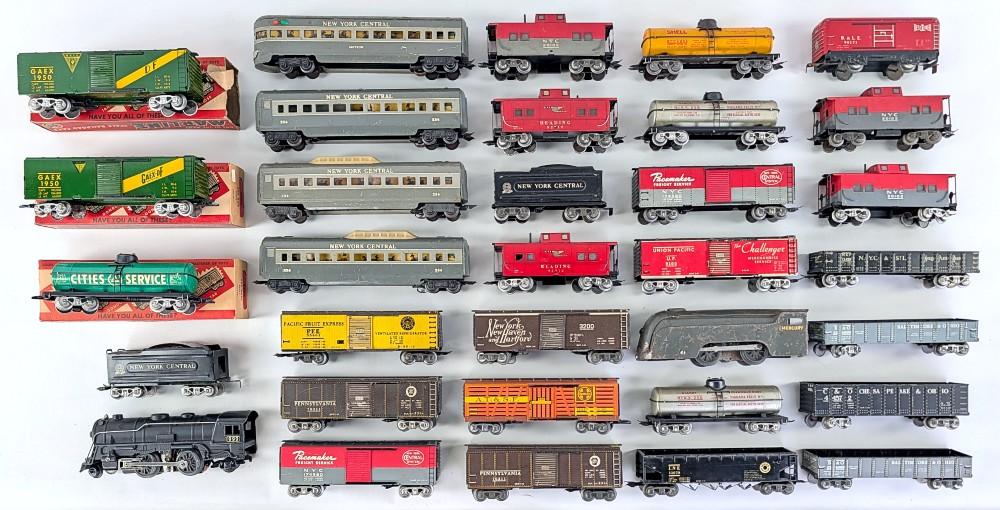 (33) Marx Locomotives, Passenger Cars, and Freight Cars