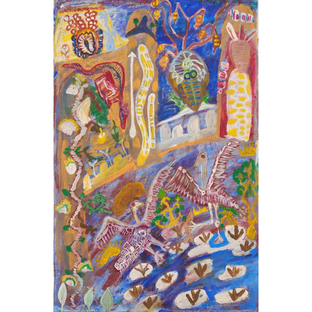 JANET DREAMER (1959-2021) (Language group: Jaru) Sturt Creek 2019 synthetic polymer paint on canvas 68.5 x 45cm