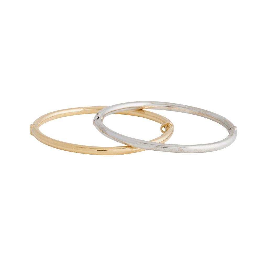 PAIR OF BANGLES IN TWO-TONE GOLD