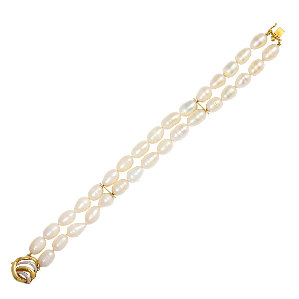 FRESHWATER PEARL DOUBLE ROW BRACELET