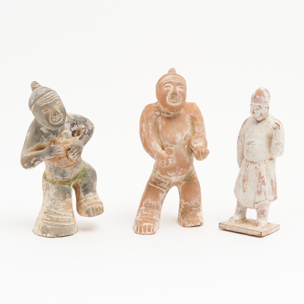 THREE TANG STYLE FIGURES H.22CM (TALLEST)
