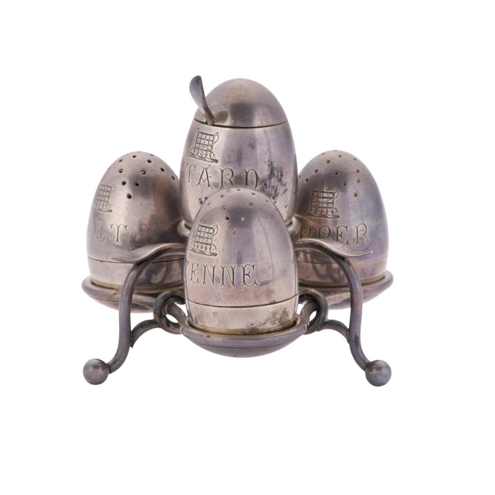 A VICTORIAN SILVER CRUET SET image