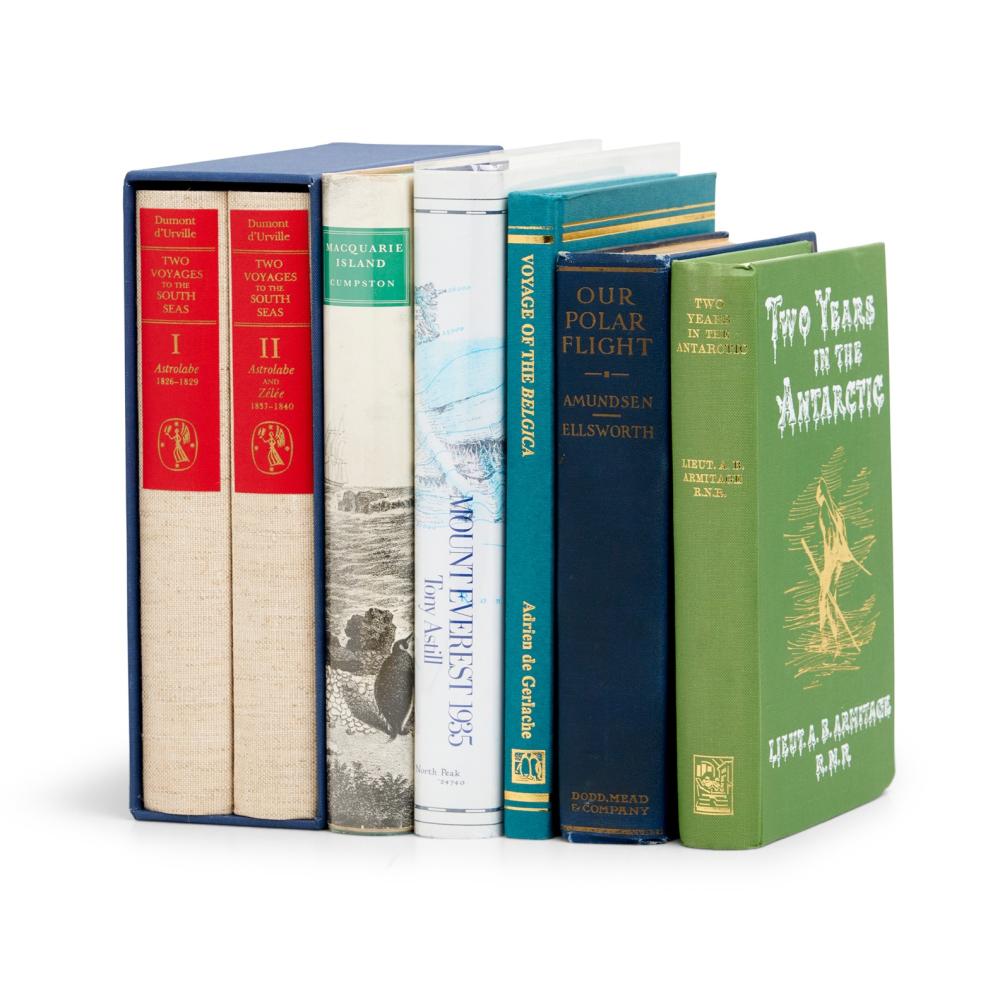 BOOKS: A SMALL GROUP ON ANTARCTIC AND OTHER EXPLORATION (7 vols, including a two-volume set)
