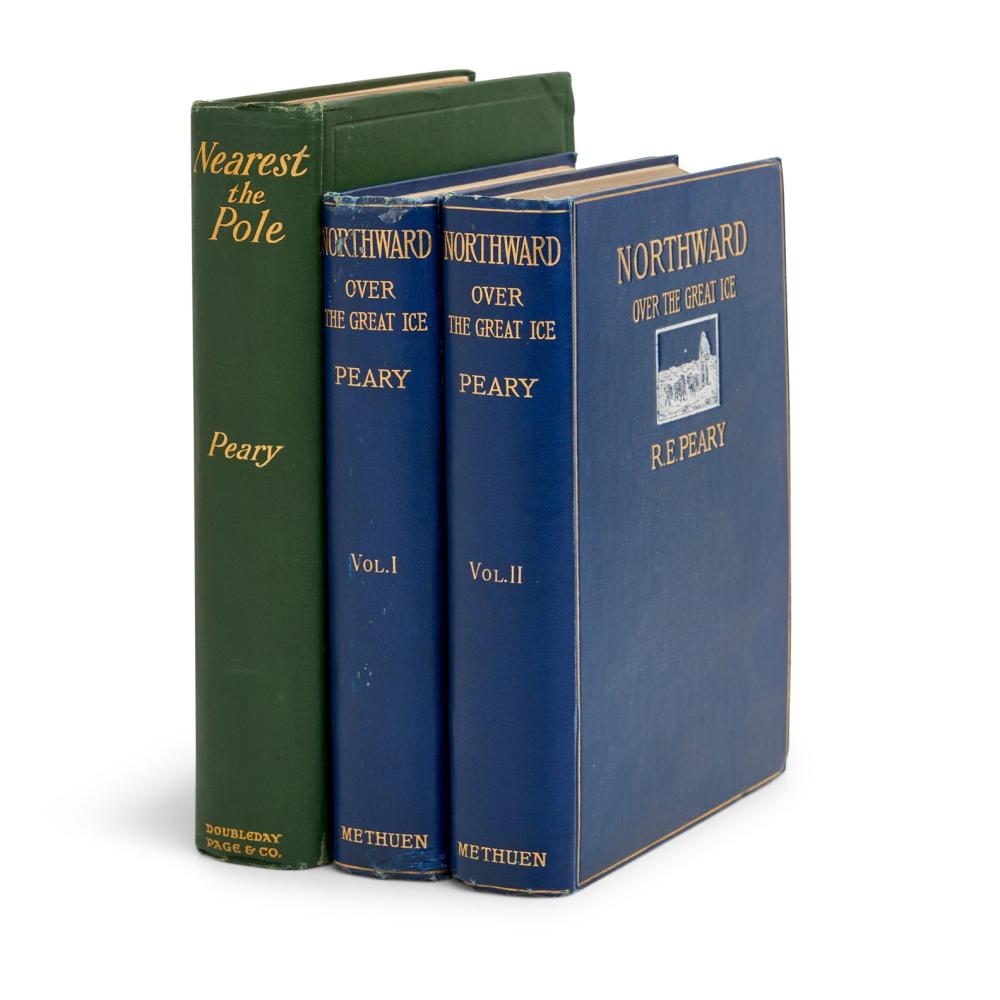 PEARY, Robert E., NORTHWARD OVER THE 'GREAT ICE' (2 vols, Methuen & Co., London, 1898) and NEAREST THE POLE (Doubleday, Page, & Co...