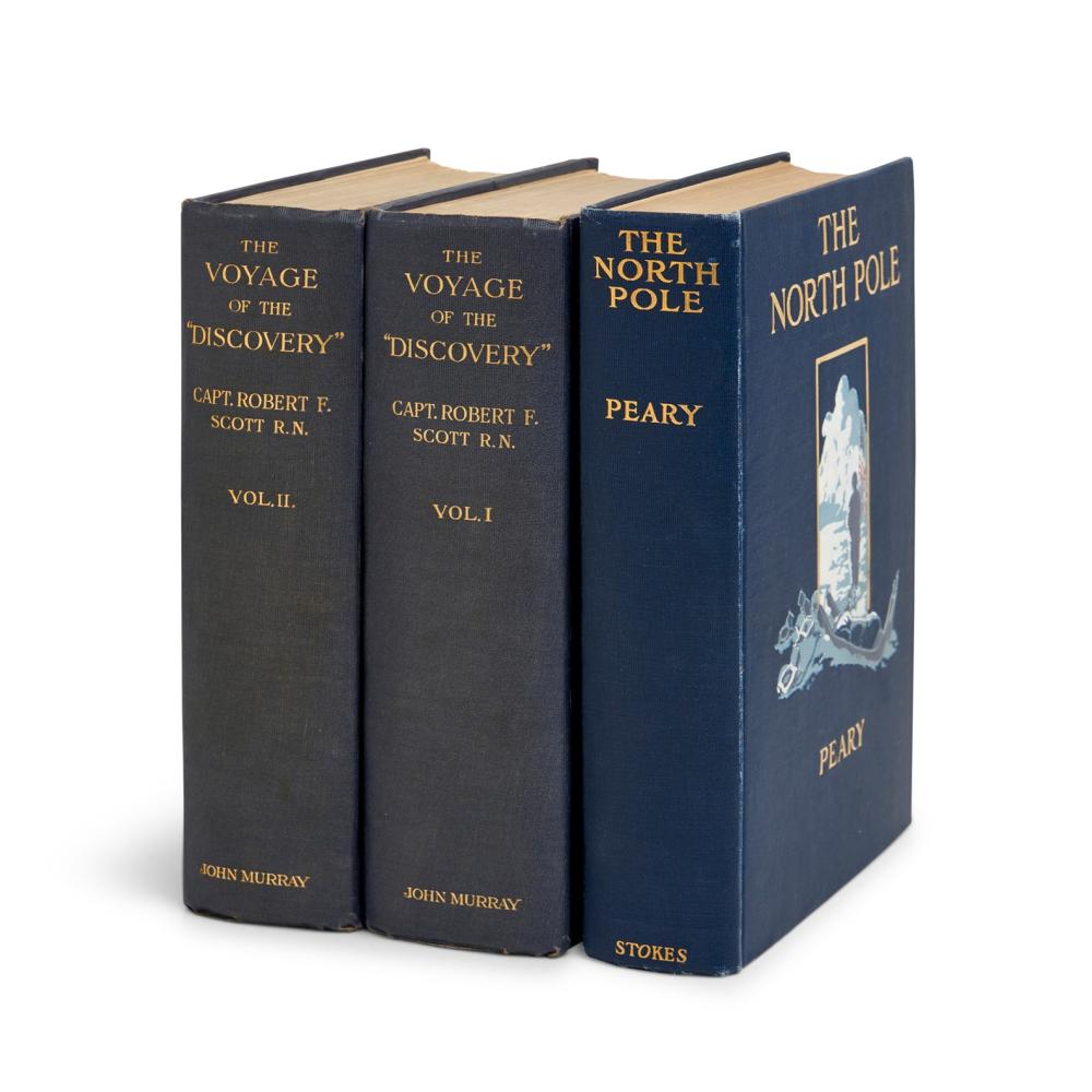 SCOTT, R.F., THE VOYAGE OF THE 'DISCOVERY' (2 vols, John Murray, London, 1905), together with Robert PEARY, THE NORTH POLE (Frederic.