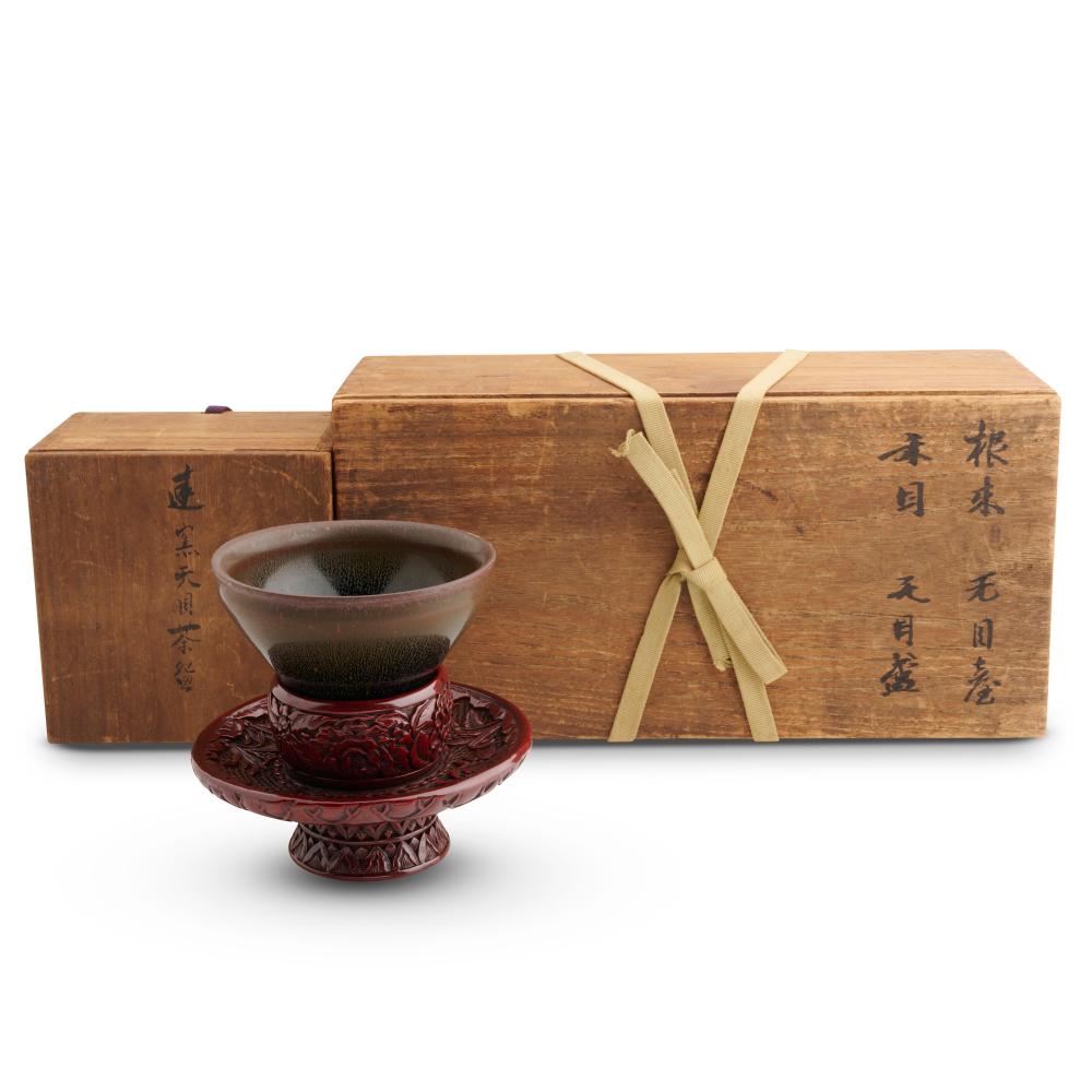 A CHINESE JIAN HARE'S FUR TEA BOWL, POSSIBLY SOUTHERN SONG DYNASTY (1127 - 1279)