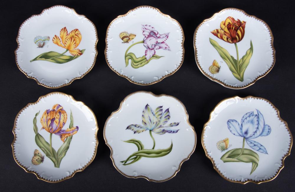 Six Anna Weatherley Tulip Bread and Butter Plates