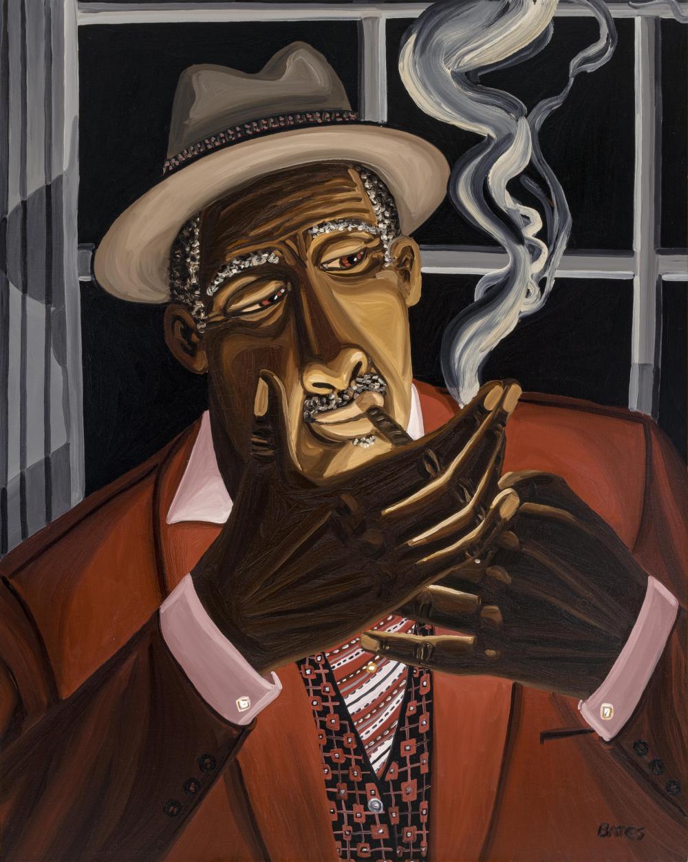 David Bates (b. 1952), The Blues Man, 1983, oil on canvas, 60 x 48 inches