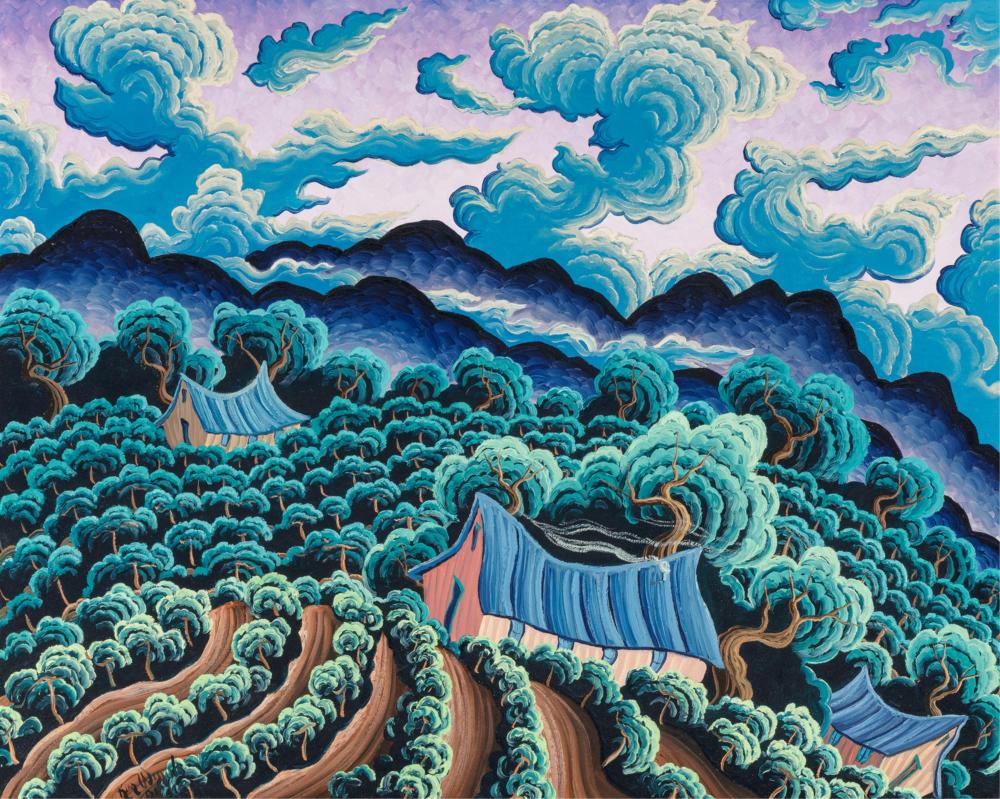 Kim Wiggins (b. 1960), Flow of the Vineyard, 2001, oil on canvas, 24 x 30 inches