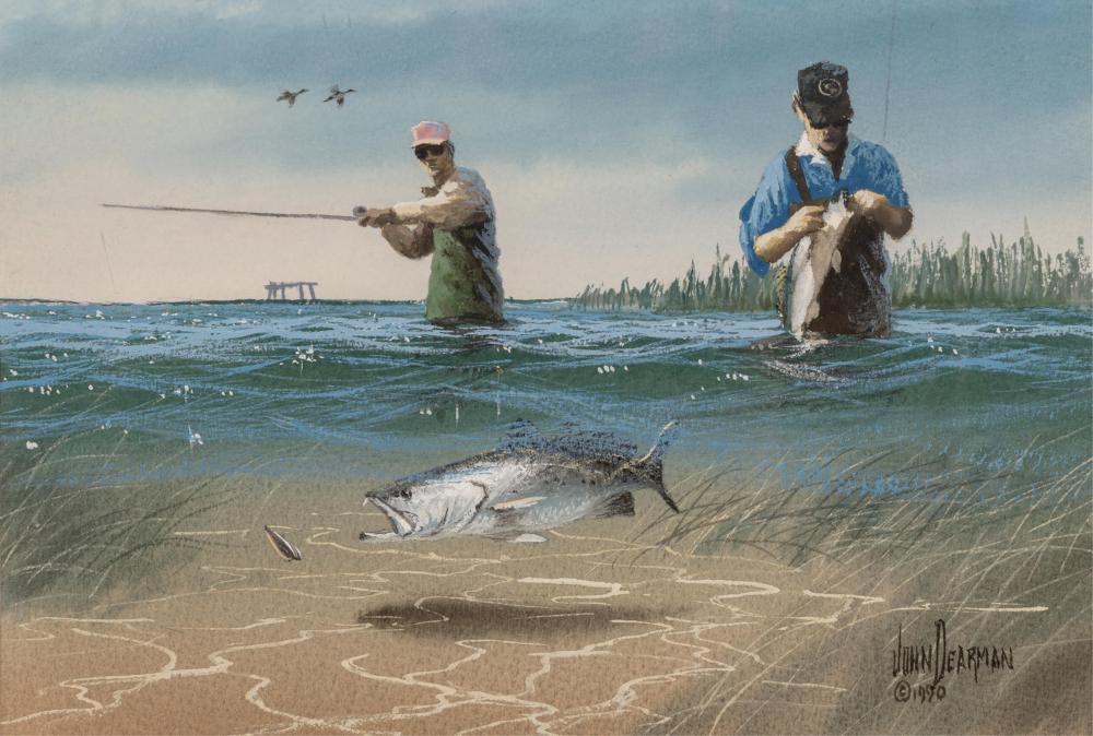 John Dearman (20th century), Speck Double, 1990, watercolor on paper, 7 x 10.5 inches (sight)