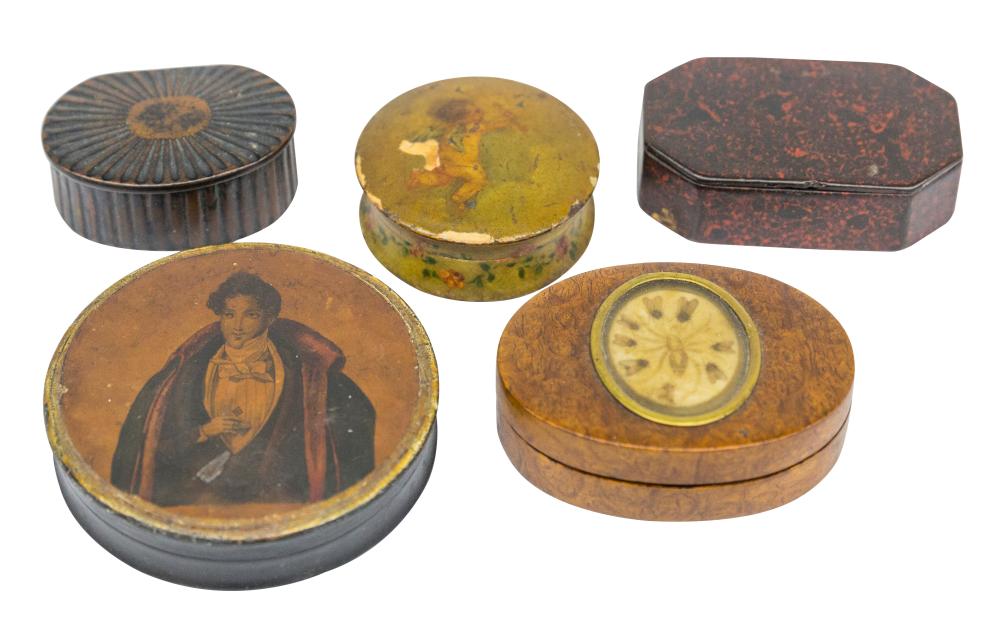 Five Assembled Miniature Boxes 19th & 20th Century