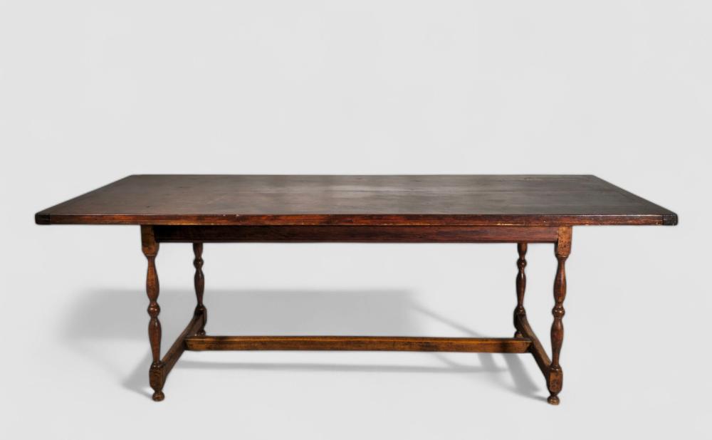 19th Century Pine & Tiger Maple Farm Table