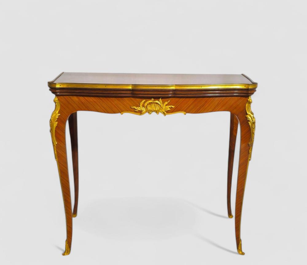 French Rosewood Flip Top Game Table