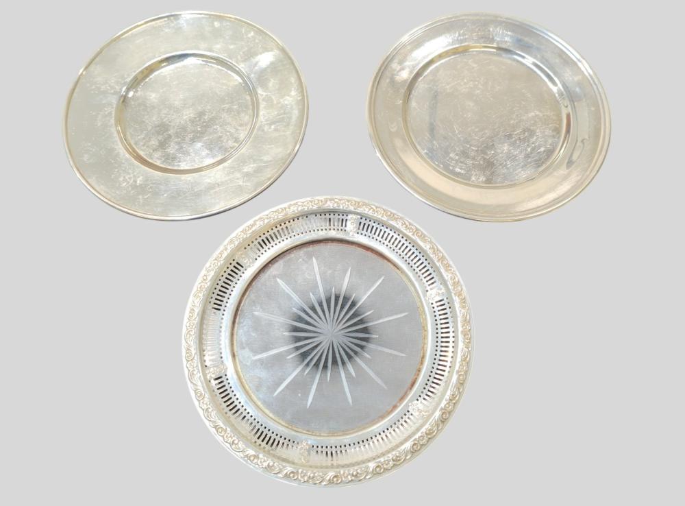 Assembled Sterling Silver Butter Plates and Dish