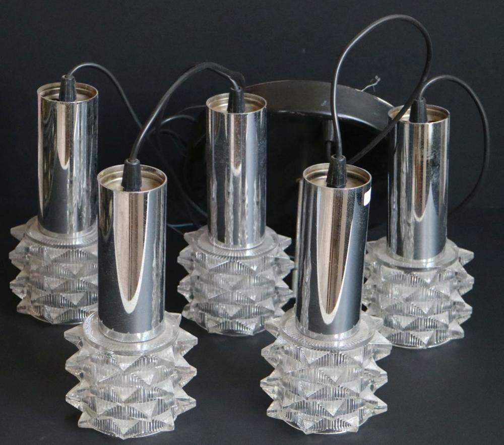Vintage chandelier chrome and glass