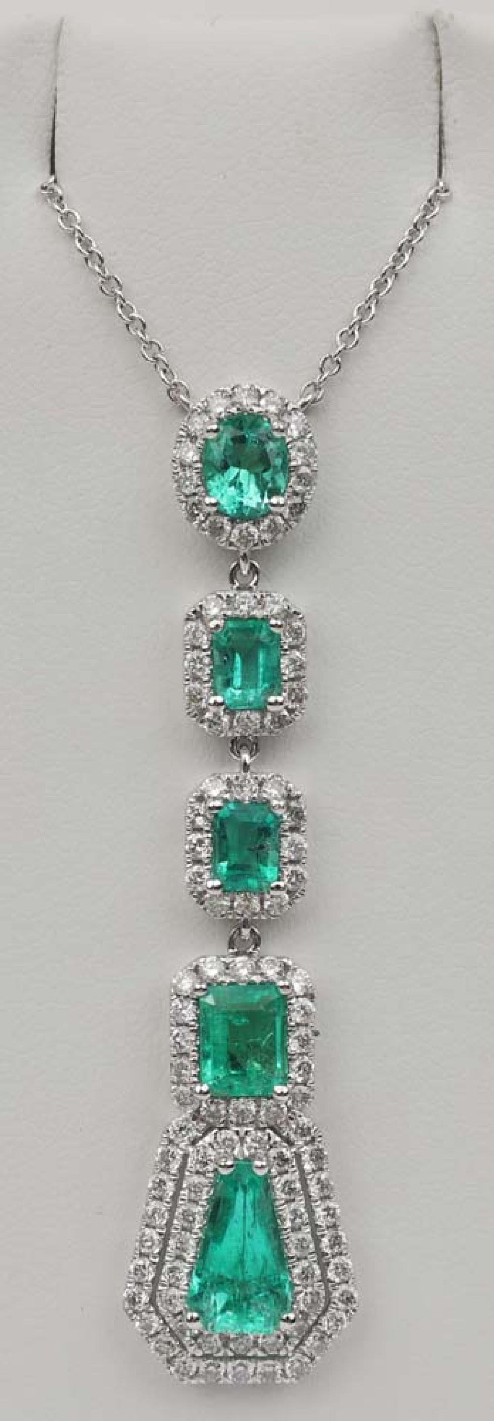 18K EMERALD DIAMOND NECKLACE MICHAEL CHRISTOFF