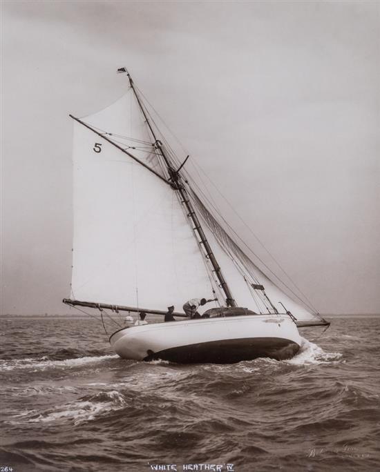 Beken of Cowes - a photograph of the yacht White Heather IV c.1950, numbered 15624 and titled in white pen,
