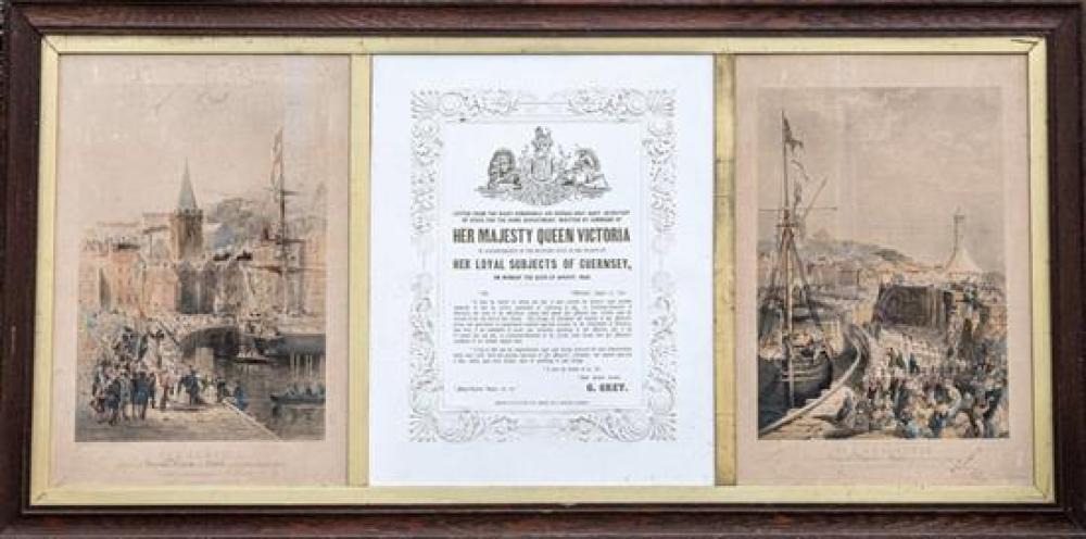 after Paul Jacob Naftel (British, 1817-1891) 'The Landing' and 'The Departure of Her Most Gracious Majesty The Queen, Guernsey,