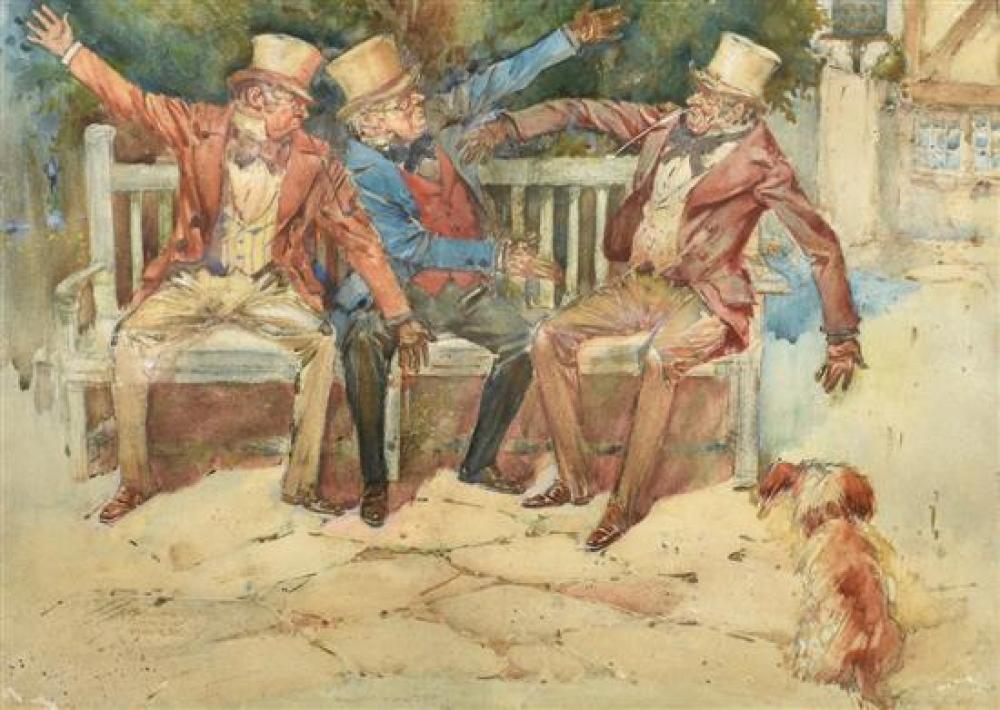 Thomas Henry Fisher (British, 1879-1962) The Three Fishers watercolour,