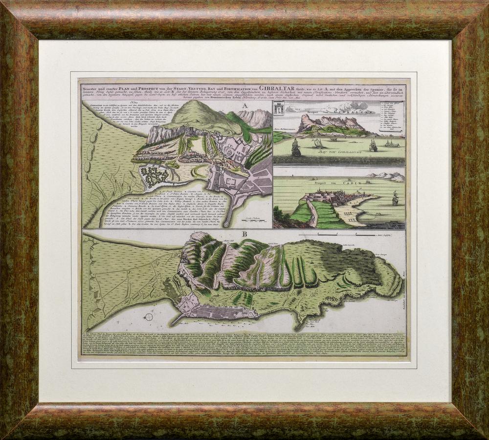 Homann, Johann Baptist Gibraltar, 'Neuester und Exacter Plan und Prospect von der Stadt, Vestung,