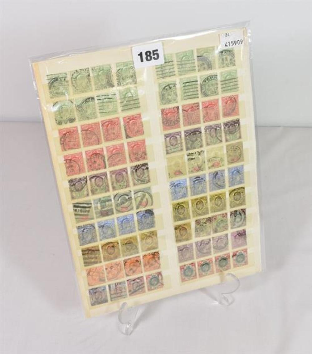 GB Stamps - one sheet of Edward VII ½d to 1s issues (80)