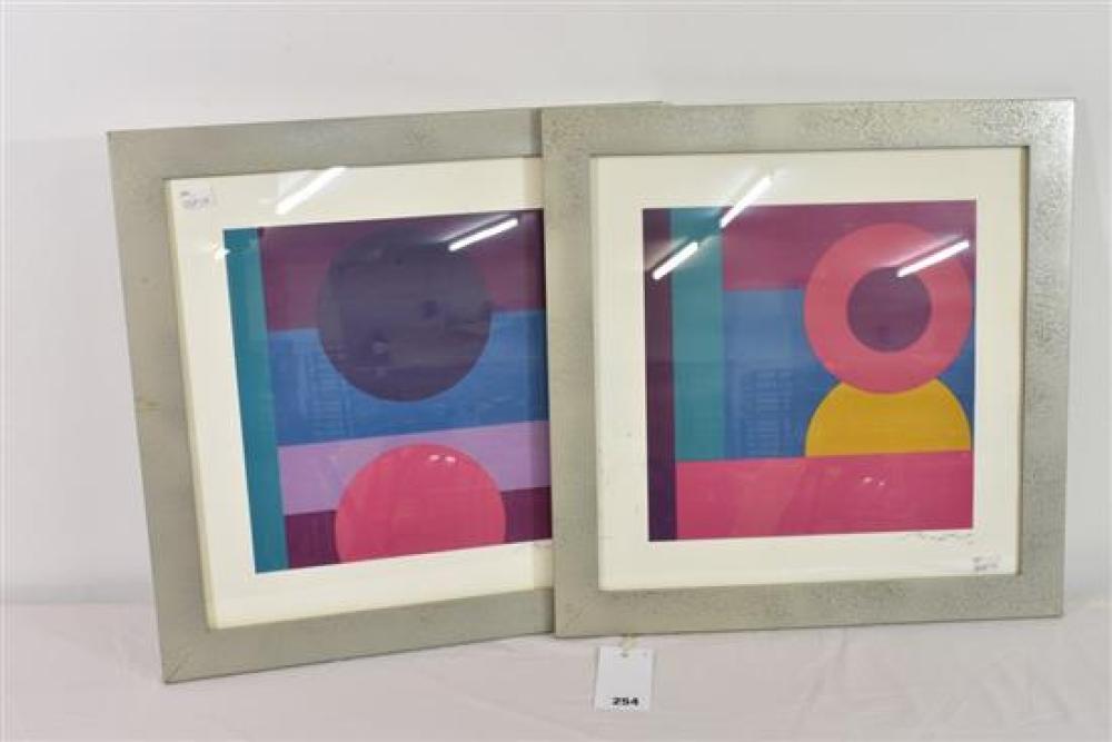 A pair of Gerry Baptist signed abstract screenprints (2)