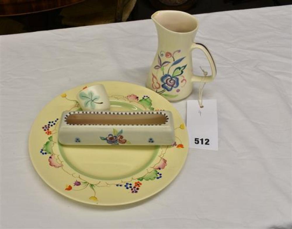 A Clarice Cliff 'Rockery' pattern dessert plate c.1937, with black printed factory mark,