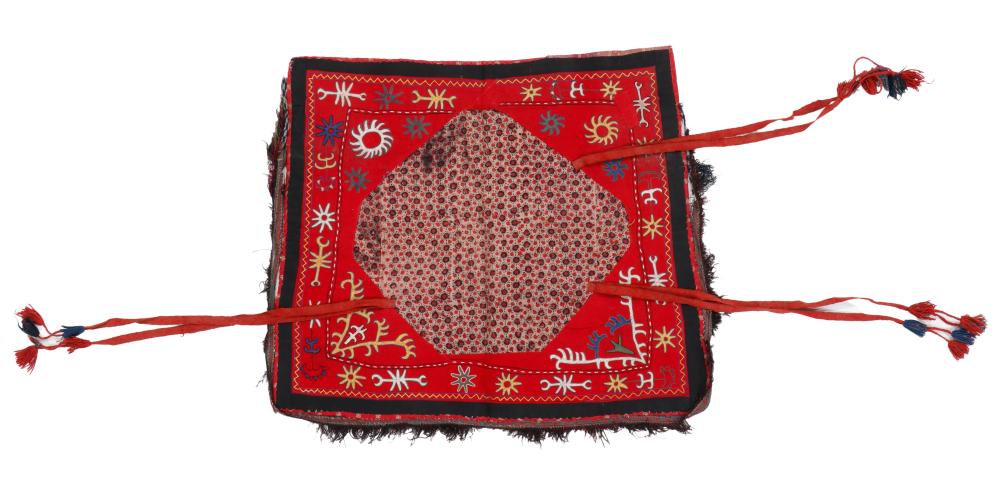 Kirgiz Embroidered Saddle Cover with Ties, Central Asia