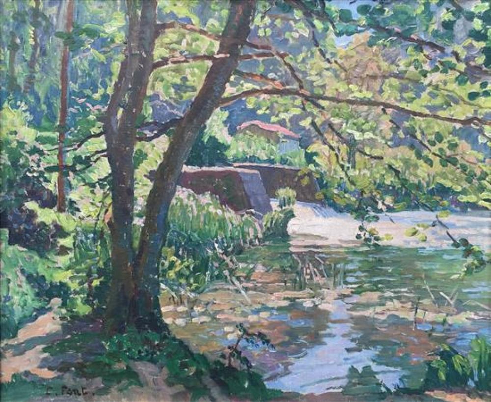 **Constantin Font 1890-1954 (French) Riverside oil on canvas