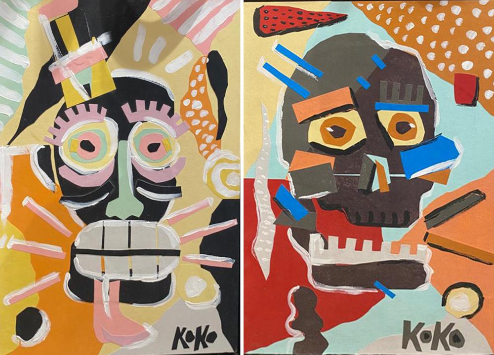 Two works by KOKO mixed media