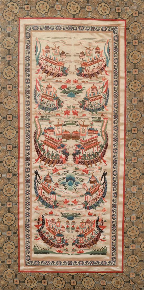 A Chinese handmade silk embroidery high quality work silk embroidery / design