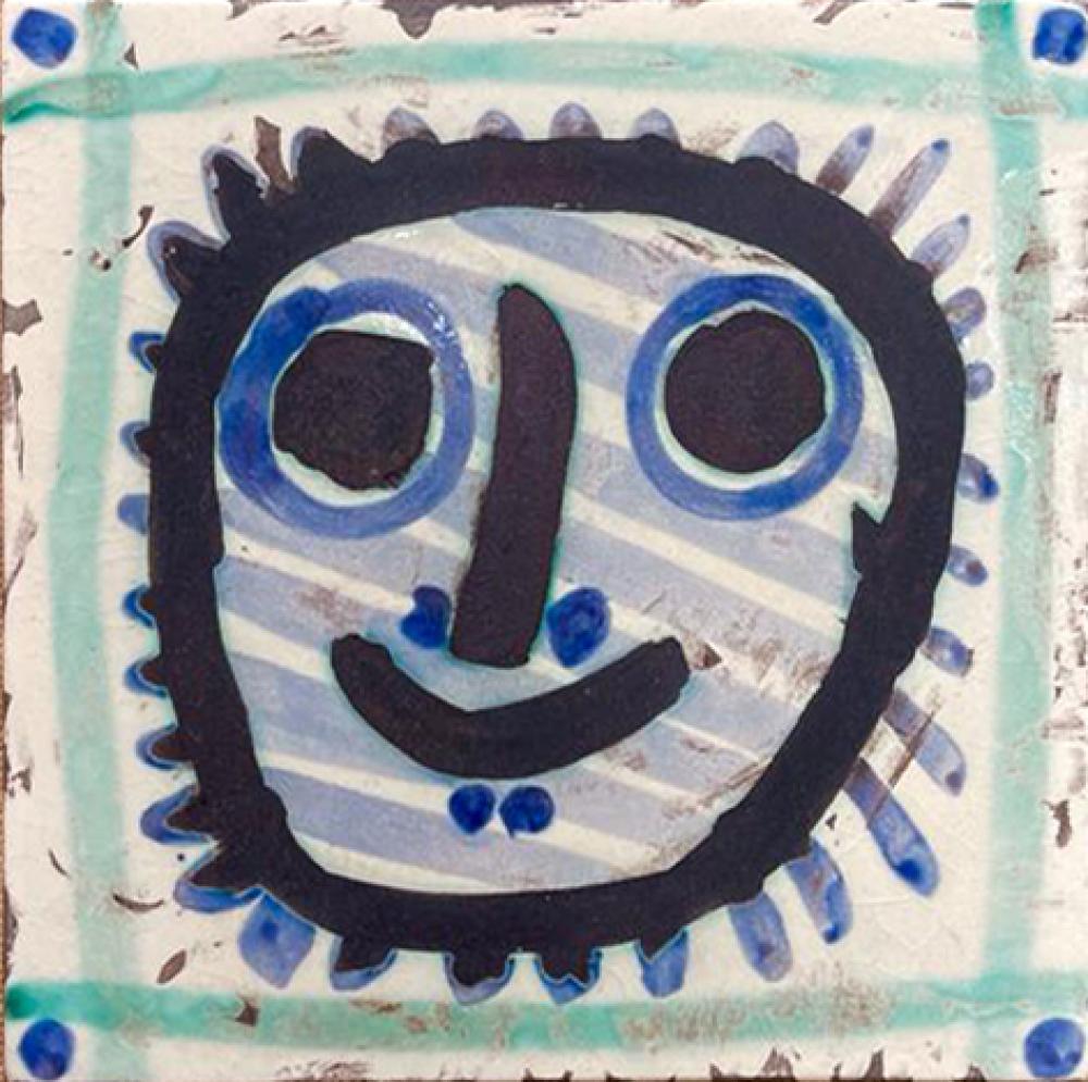 **Pablo Picasso 1881-1973 (Spanish) Masque glazed ceramic tile