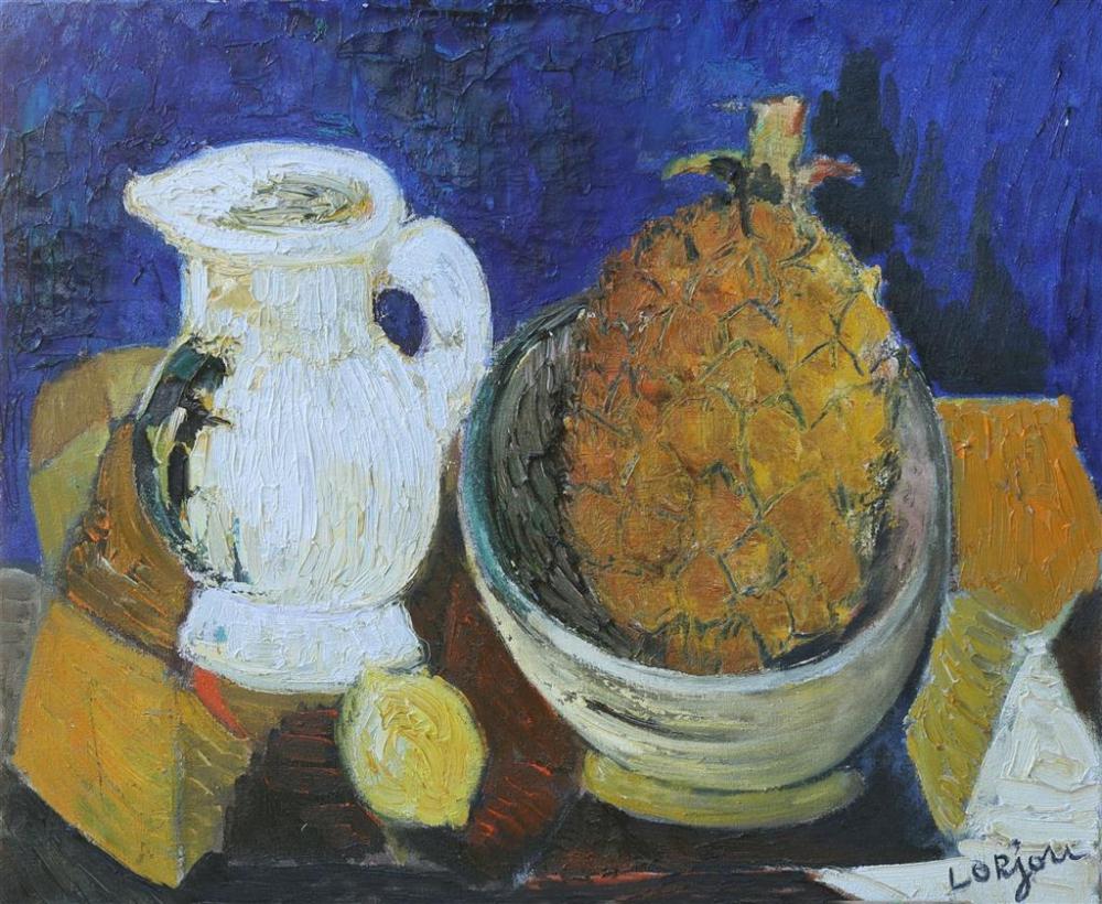 **Bernard Lorjou 1908-1986 (French) Still life with pineapple oil on canvas