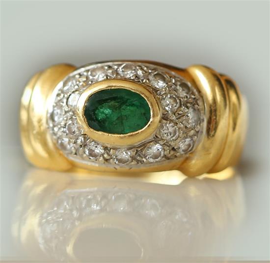 Emerald and diamond ring si... image