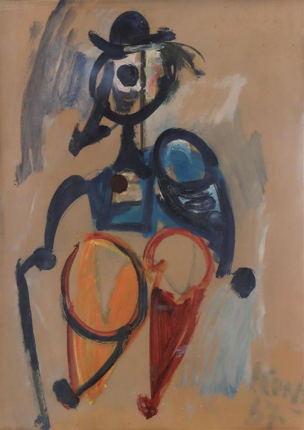 Primo Conti 1900-1988 (Italian) Figure, 1967 oil on paper