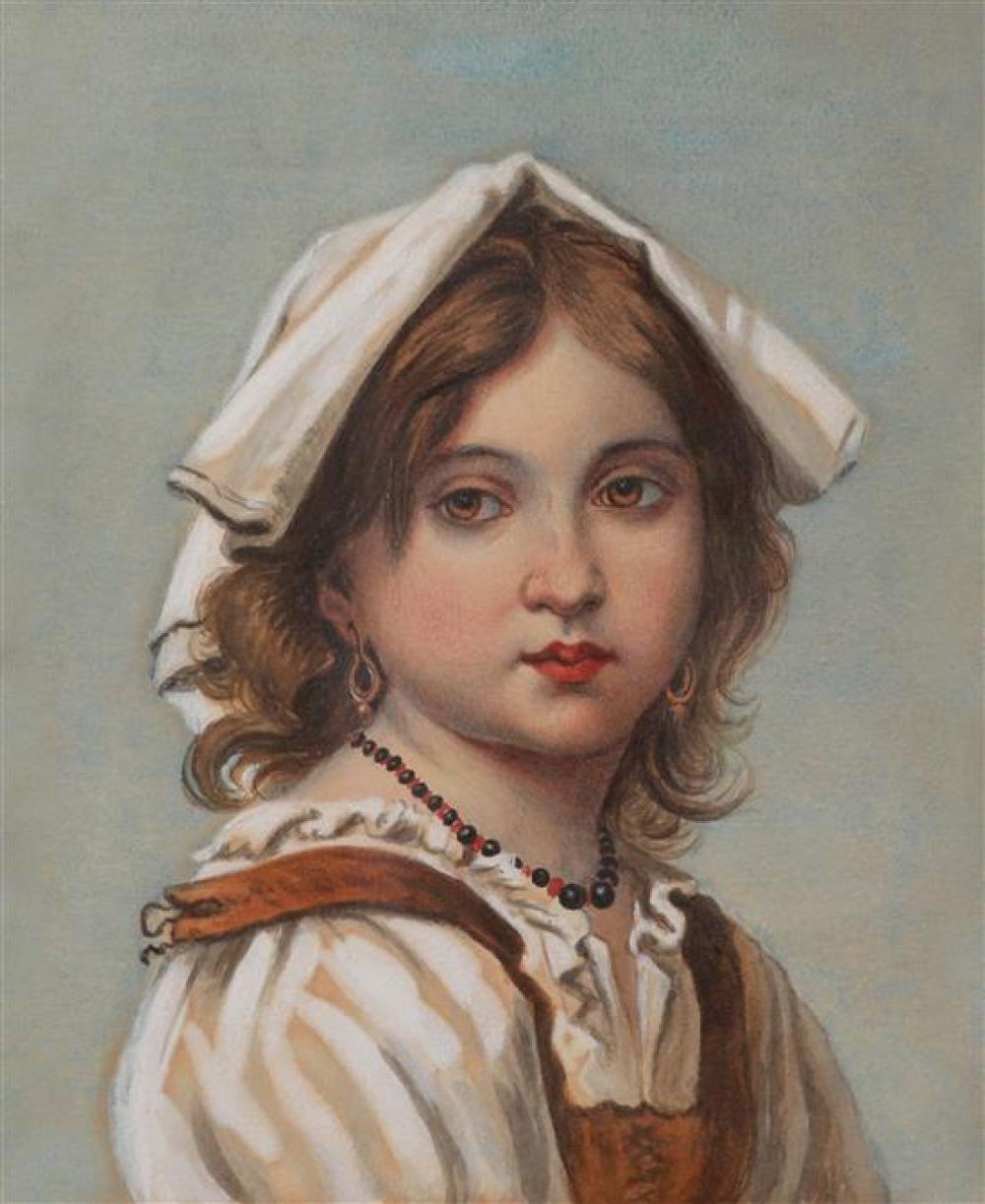Italian School late 19th century Girl watercolor on paper