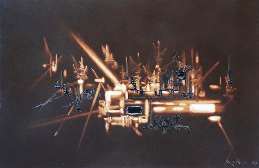 **Georges Mathieu 1921-2012 (French) URFA, 1969 oil on canvas