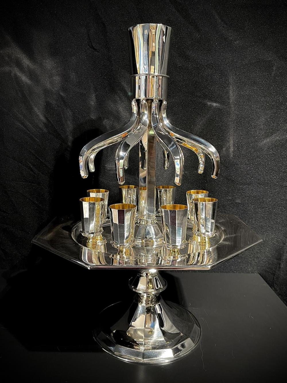 8 cups Fontain sterling silver, Israeli maker weight 1970gr