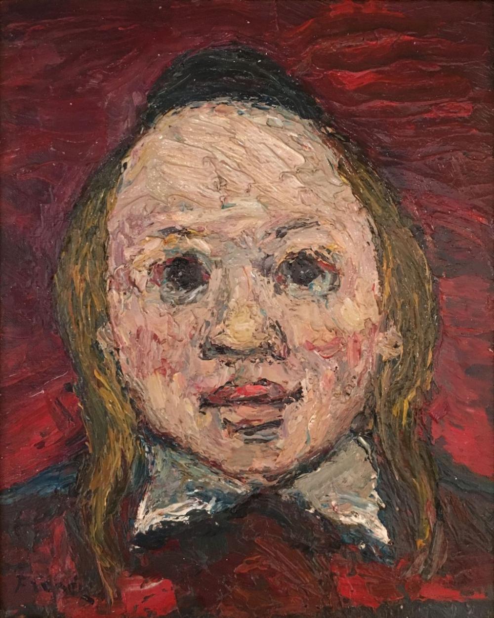 Yitzhak Frenkel Frenel 1899-1981 (Israeli) Young boy oil on canvas