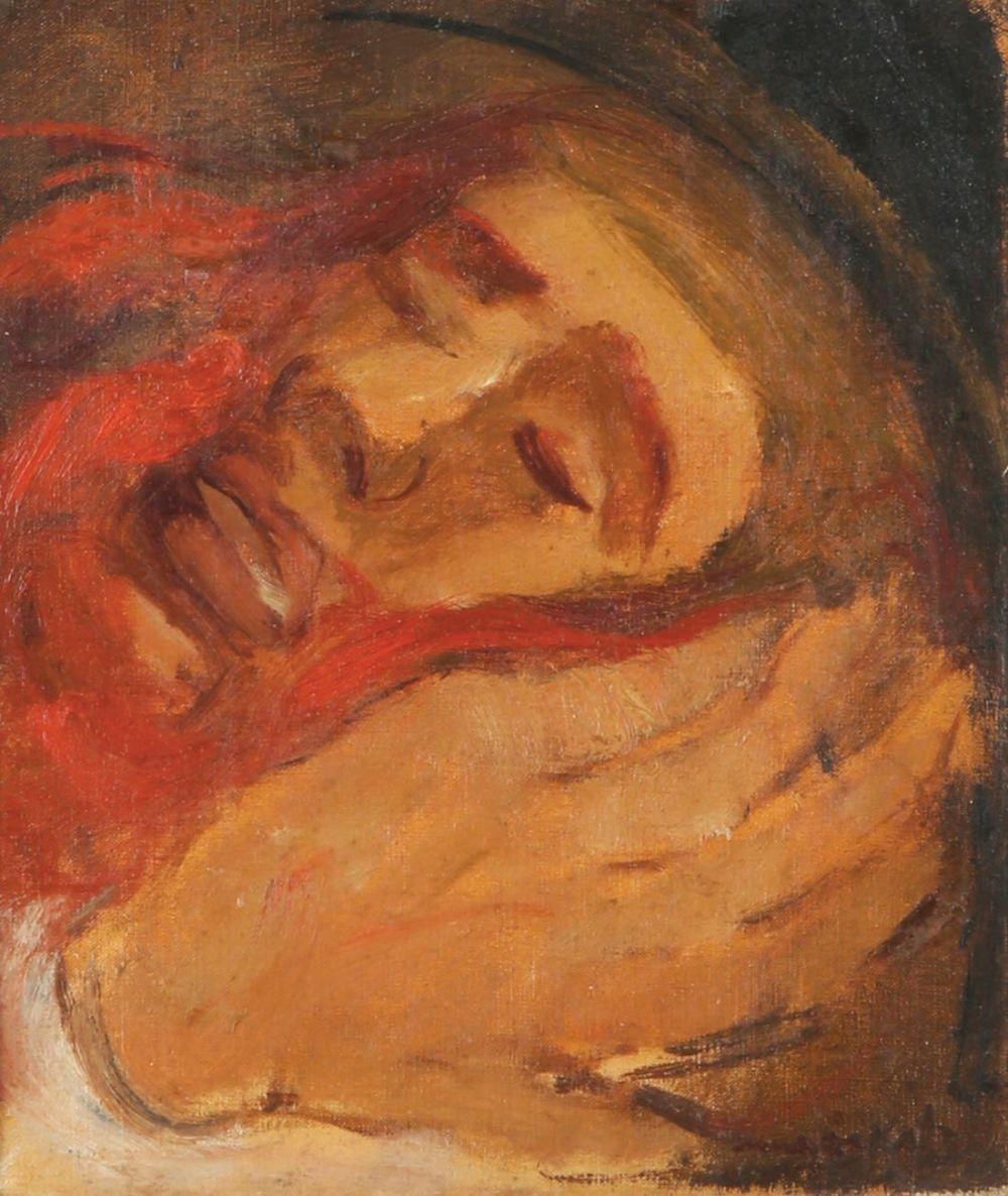 Mane Katz 1894-1962 (Ukrainian, French) Figure oil on canvas